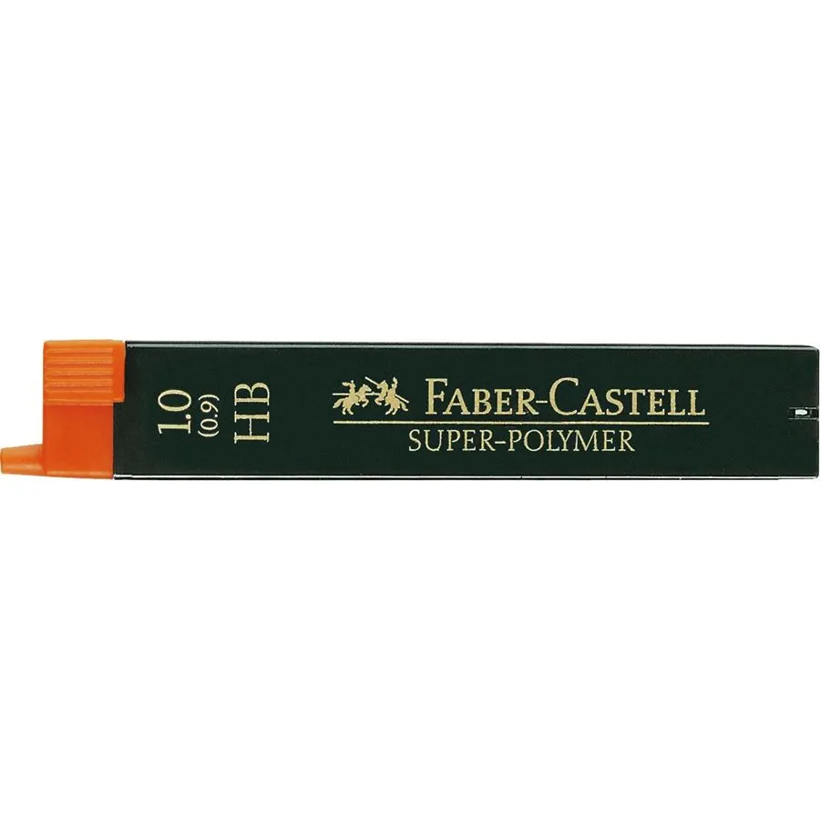 LOT de 12 Faber-Castell 9069 Pack de 12 mines superpolymères pour porte-mines 1.0 HB - Résistantes et lisses