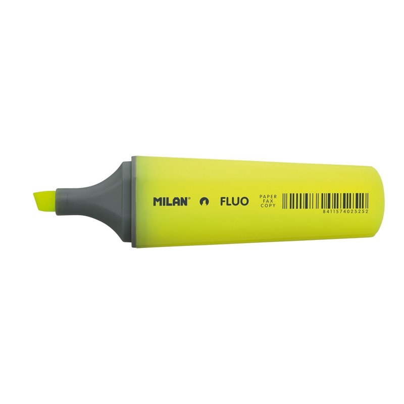 LOT de 12 Marqueur fluorescent Milan - Pointe biseautée 1 - 4,8 mm - Couleur jaune