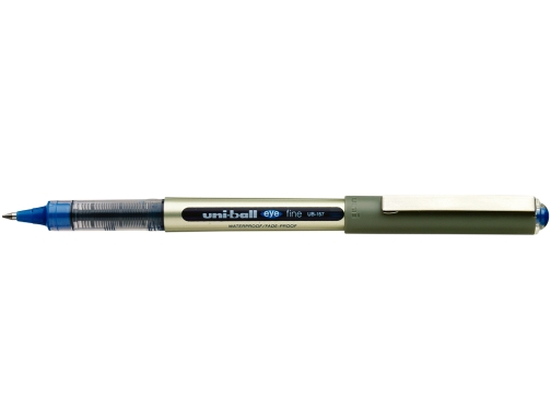 LOT de 12 Stylo à encre liquide Uni-ball Eye Fine UB-157E - Stylo bille 0,7 mm - Encre résistante à l'eau et à la lumière - Système de contrôle de l'encre - Bleu