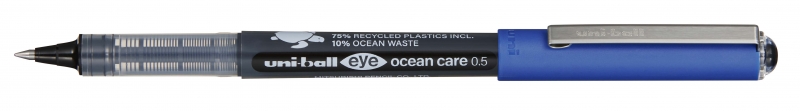 LOT de 12 Stylo à encre liquide Uni-ball Eye Ocean Care UB-150ROP - Pointe sphérique de 0,5 mm - Encre résistante à l'eau et à la lumière - Couleur noire