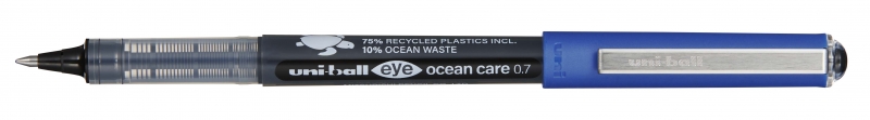 LOT de 12 Stylo à encre liquide Uni-ball Eye Ocean Care UB-157ROP - Pointe sphérique de 0,7 mm - Course de 0,5 mm - Encre résistante à l'eau et à la lumière - Couleur noire