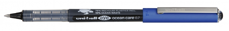 LOT de 12 Stylo à encre liquide Uni-ball Eye Ocean Care UB-157ROP - Pointe sphérique de 0,7 mm - Course de 0,5 mm - Encre résistante à l'eau et à la lumière - Couleur noire