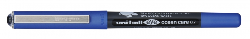 LOT de 12 Stylo à encre liquide Uni-ball Eye Ocean Care UB-157ROP - Pointe sphérique de 0,7 mm - Course de 0,5 mm - Encre résistante à l'eau et à la lumière - Couleur noire