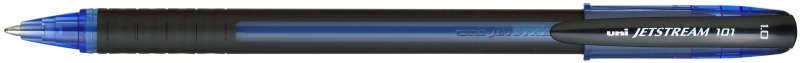 LOT de 12 Stylo à encre Uni-ball JetStream SX-101-10 - Pointe boule 1 mm - Séchage instantané - Idéal pour gaucher - Couleur bleue