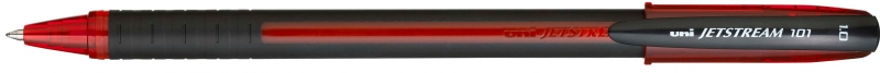 LOT de 12 Stylo à encre Uni-ball JetStream SX-101-10 - Pointe boule 1 mm - Séchage instantané - Idéal pour gaucher - Couleur rouge
