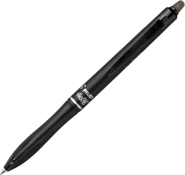 LOT de 12 Stylo effaçable Pilot Frixion Ball Plus - Pointe de 0,7 mm et trait de 0,35 mm - Rechargeable - 80 % de plastique recyclé - Noir