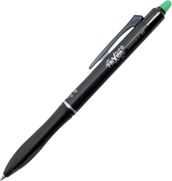 LOT de 12 Stylo effaçable Pilot Frixion Ball Plus - Pointe de 0,7 mm et trait de 0,35 mm - Rechargeable - 80 % de plastique recyclé - Vert