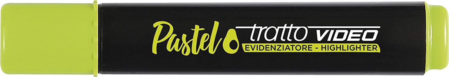 LOT de 12 Tratto Video Marqueur Pastel Fluorescent - Pointe Ciselée - Encre à Base d'Eau - Séchage Rapide - Couleur Vert Avocat