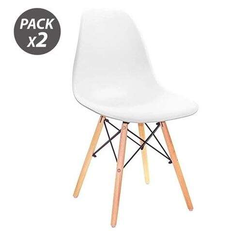 Lot de 2 chaises design Muvip D100 - Blanc