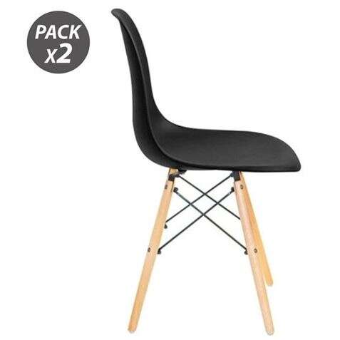 Lot de 2 chaises design Muvip D100 - Noir
