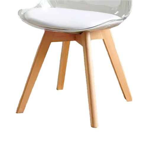 Lot de 2 chaises design Muvip D1000 - Pieds en bois massif - Coussin rembourré sur la base - Blanc