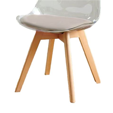 Lot de 2 chaises design Muvip D1000 - Pieds en bois massif - Coussin rembourré sur la base - Blanc/Marron
