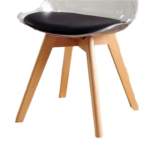 Lot de 2 chaises design Muvip D1000 - Pieds en bois massif - Coussin rembourré sur la base - Blanc/Noir
