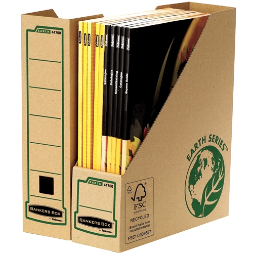 LOT de 20 Fellowes Bankers Box Earth Magazine Rack A4 - Carton Recyclé Certifié FSC - Couleur Marron
