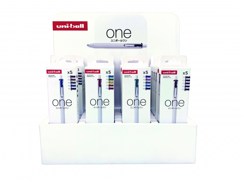 LOT de 20 Uni-ball UMN-S-07 Présentoir de 20 paquets de stylos à encre gel - Pointe bille 0,7 mm - Écriture ultra fluide - Prise en main douce et confortable - 18 couleurs vives - Couleurs assorties
