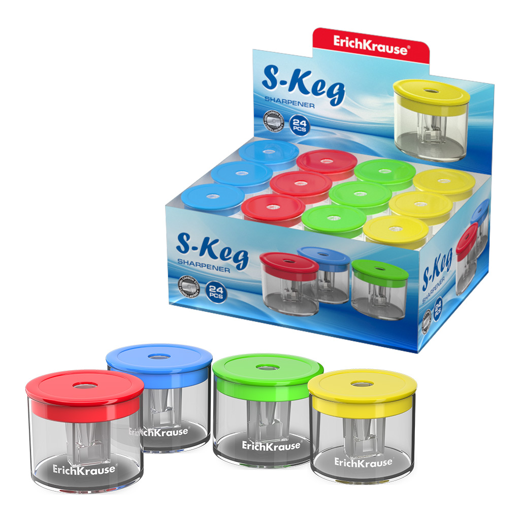 LOT de 24 Erichkrause S-Keg Taille-crayon avec récipient - Couleurs assorties