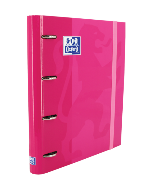 Classeur européen Oxford Classic A4+ - Couverture extra rigide résistante - Dos 45 mm - Anneaux 4Dx35 mm - Recharge 5x5 incluse - Couleur fuchsia
