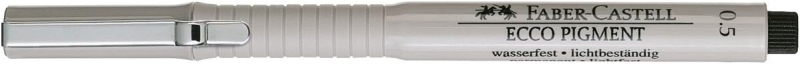 Lot de 4 marqueurs Faber-Castell Ecco Pigment 0,1, 0,3, 0,5 et 0,7 mm - Pointe en métal moulé - Encre pigmentée résistante à l'eau et à la lumière - Noir