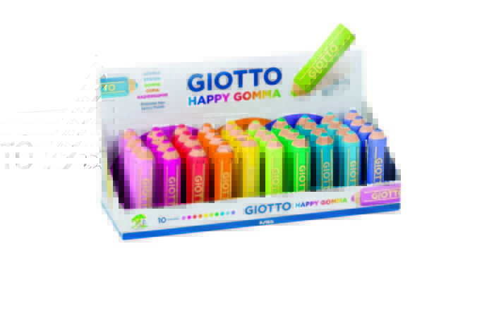 Lot 40 Giotto Happy Gomma - Présentoir 40 Gommes