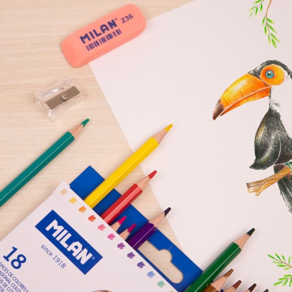 LOT de 40 Taille-crayon Milan Maxi 1 trou - Lame en acier carbone - Transparent