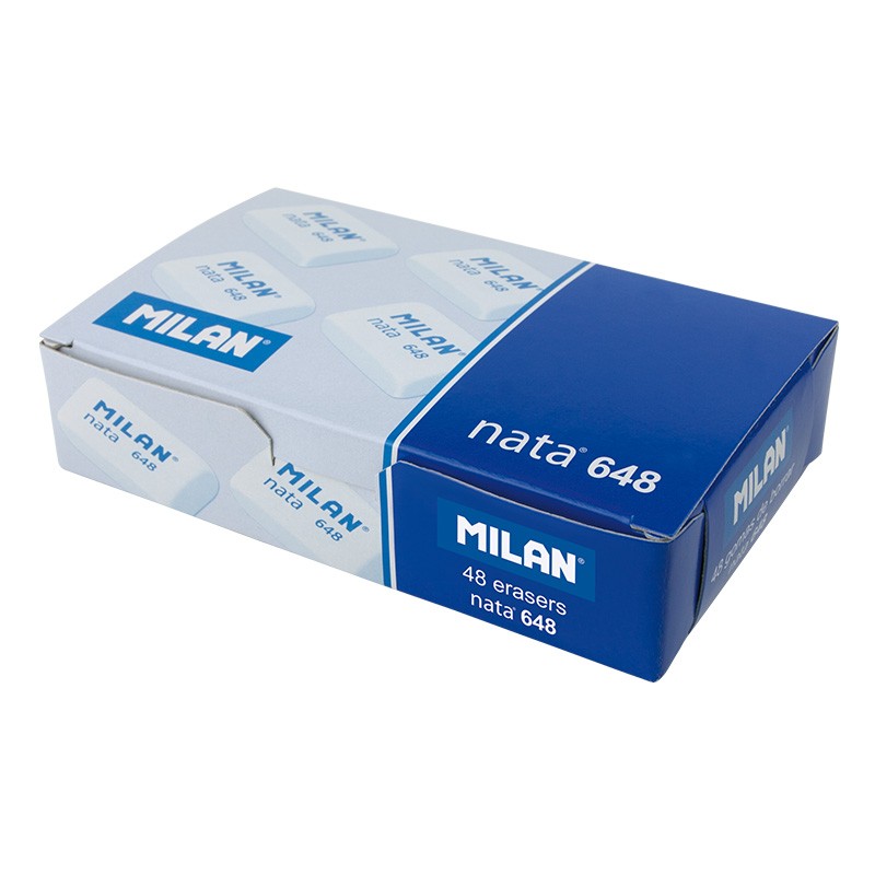  Lot de 48 Gommes Milan Nata 648 Blanc