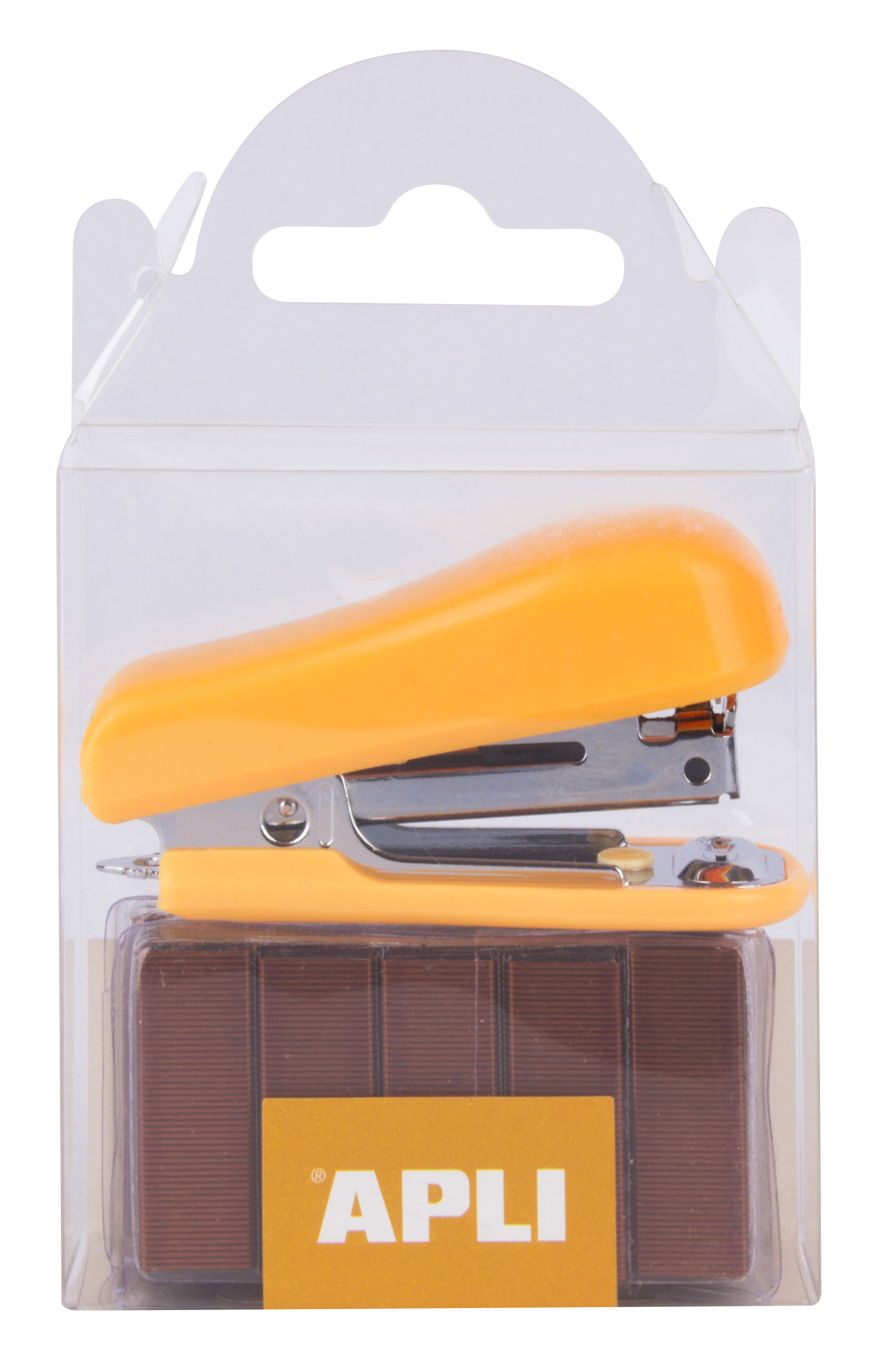LOT de 5 Apli Pocket Orange Agrafeuse - Taille 56 mm - Compacte et légère - Capacité d'agrafage jusqu'à 20 feuilles