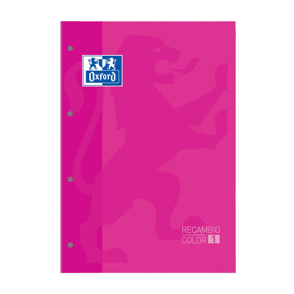 LOT de 5 Cahier de remplacement classique Oxford School - Format A4 - Couverture souple - Collé - Grille 5x5 - 80 feuilles - Couleur Fuchsia
