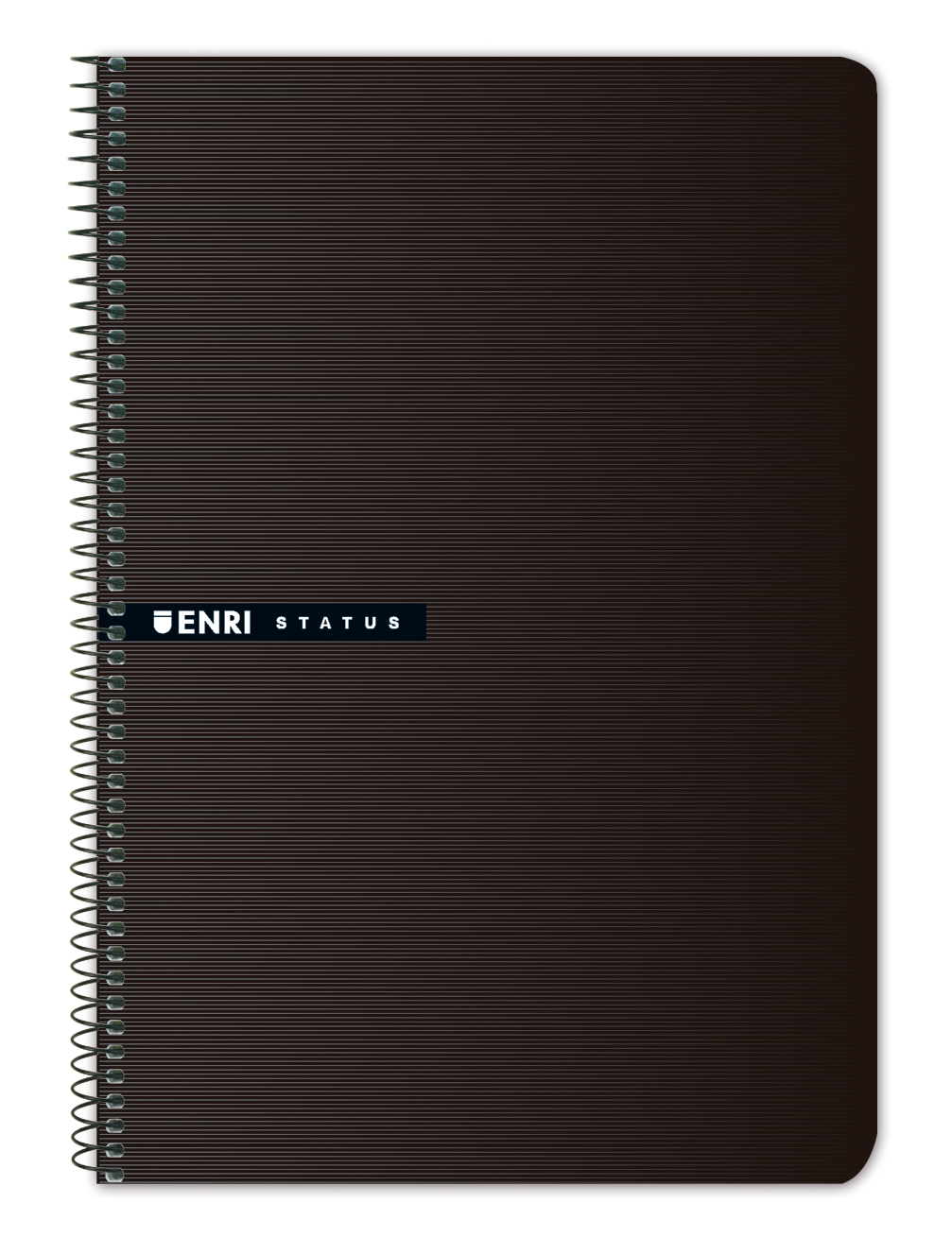 LOT de 5 Enri Status 4ème cahier à spirale à couverture rigide 4x4 - 100 feuilles - Couleur noire