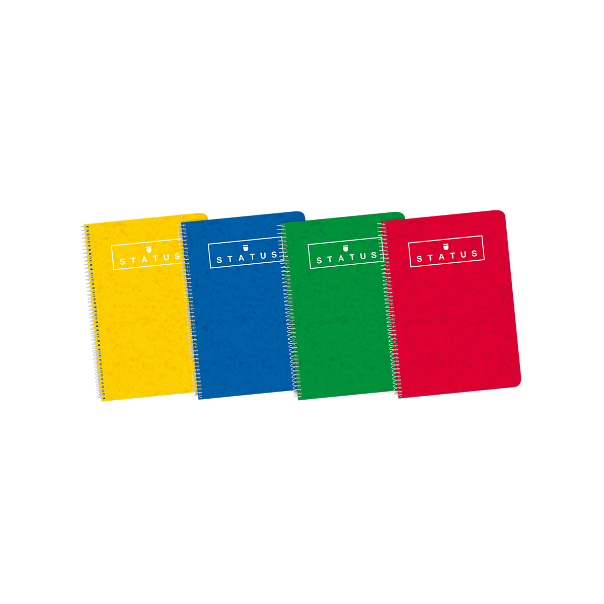 LOT de 5 Enri Status 4ème cahier à spirale à couverture rigide 4x4 avec marge 80 feuilles assorties - Carnet à couverture rigide résistante - Grille 4x4 avec marge - 80 feuilles de haute qualité