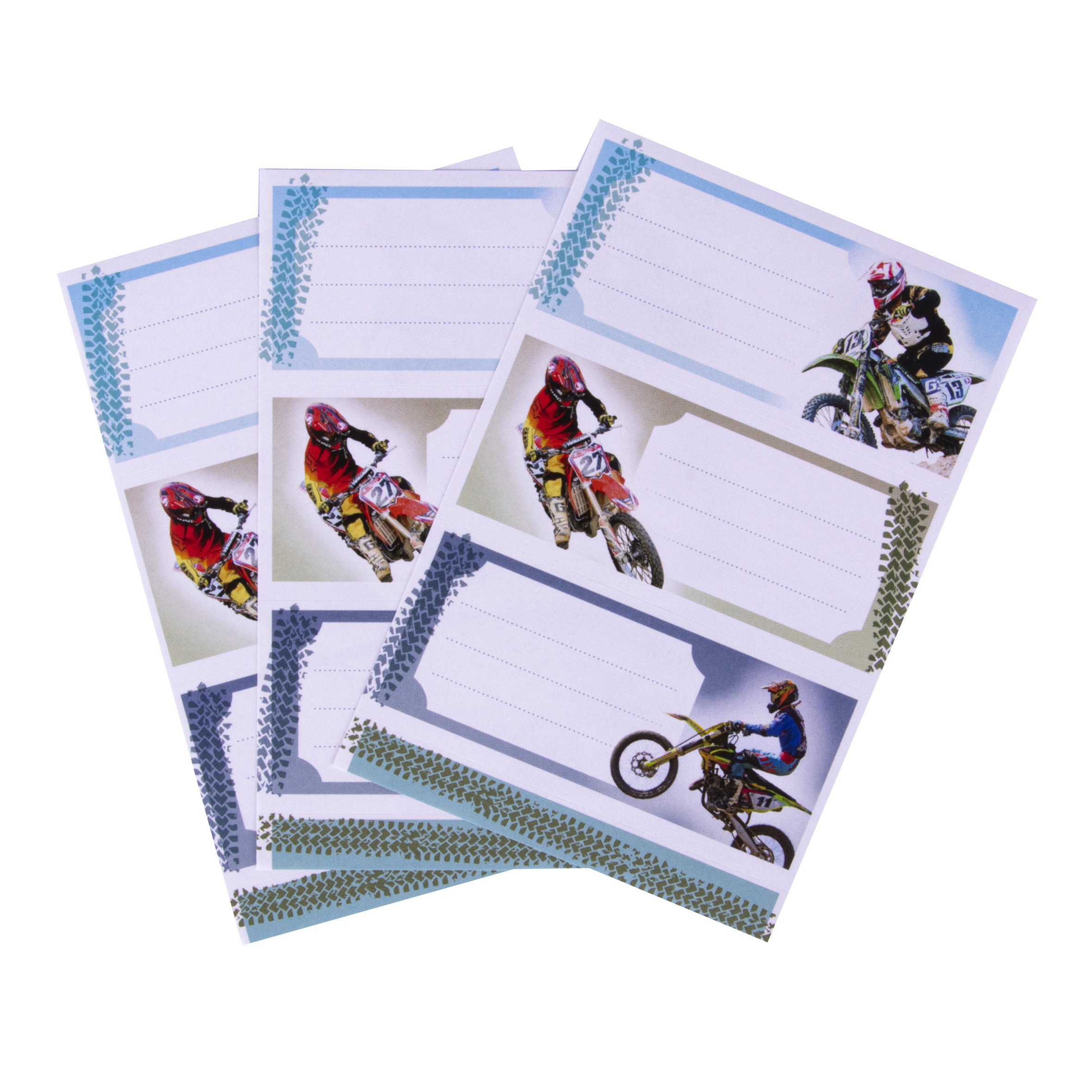 	Lot de 5 Étiquettes scolaire Motos Apli