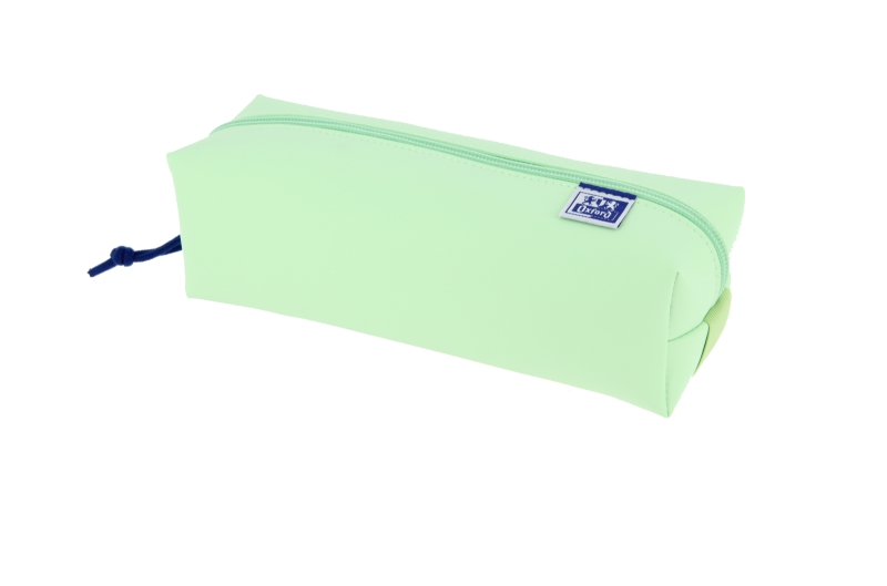 LOT de 5 Grande trousse carrée Oxford Live & Go - Matière matelassée - Bande élastique pour l'attacher au carnet - Vert