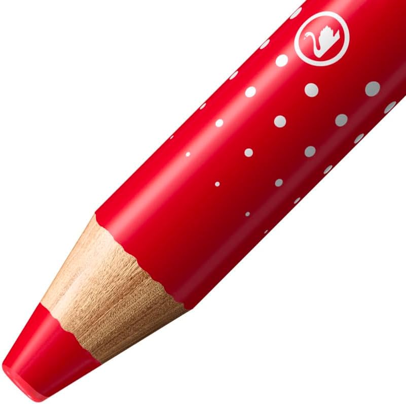 LOT de 5 Marqueur pour tableau Stabilo MARKdry - Mine XXL 10 mm - Bois certifié 100% CFRP - Couleur Rouge