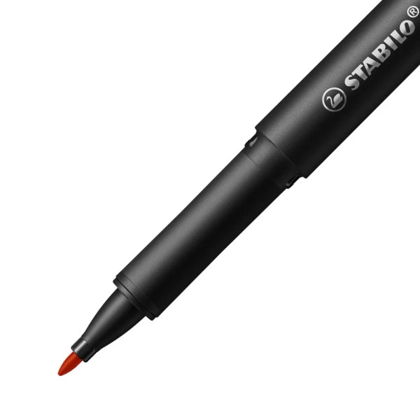 LOT de 5 Marqueur Stabilo Dr!ver pointe moyenne 0,8 mm - Encre à base d'eau, inodore et anti-bavures - Fabriqué à 94 % en bioplastique - Rouge