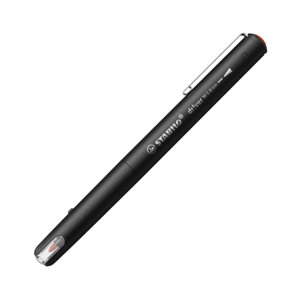 LOT de 5 Marqueur Stabilo Dr!ver pointe moyenne 0,8 mm - Encre à base d'eau, inodore et anti-bavures - Fabriqué à 94 % en bioplastique - Rouge