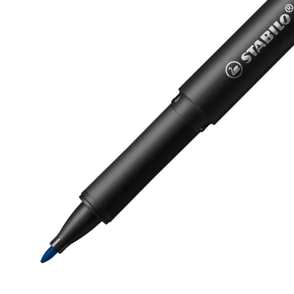LOT de 5 Marqueur Stabilo Dr!ver pointe moyenne 0,8 mm - Encre à base d'eau, inodore et anti-bavures - Fabriqué avec 94 % de bioplastique - Bleu