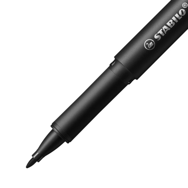 LOT de 5 Marqueur Stabilo Dr!ver pointe moyenne 0,8 mm - Encre à base d'eau, inodore et anti-bavures - Fabriqué avec 94 % de bioplastique - Noir