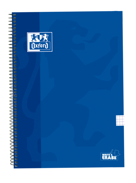 LOT de 5 Oxford School – carnet à spirale classique, couverture Extra rigide, écriture et effacement, folio 4x4 avec marge, 80 feuilles, couleur bleu marine