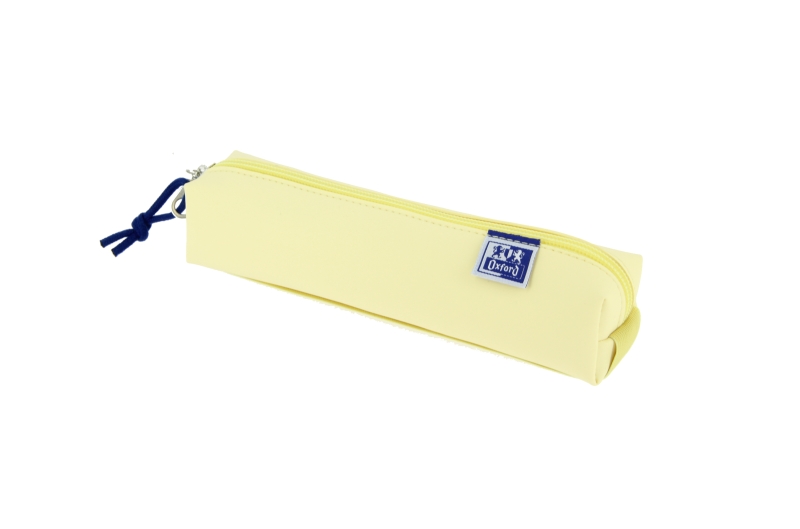 LOT de 5 Petite trousse carrée Oxford Live & Go - Matière matelassée - Bande élastique pour fixation au carnet - Jaune