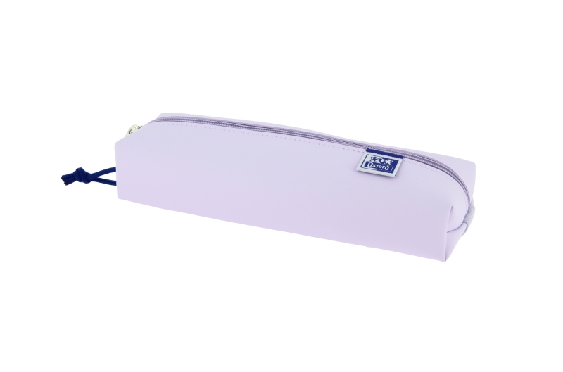 LOT de 5 Trousse rectangulaire Oxford Live & Go de taille moyenne - Matière matelassée - Élastique pour fixation au carnet - Couleur mauve