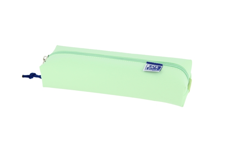 LOT de 5 Trousse rectangulaire Oxford Live & Go de taille moyenne - Matière matelassée - Élastique pour fixation au carnet - Vert