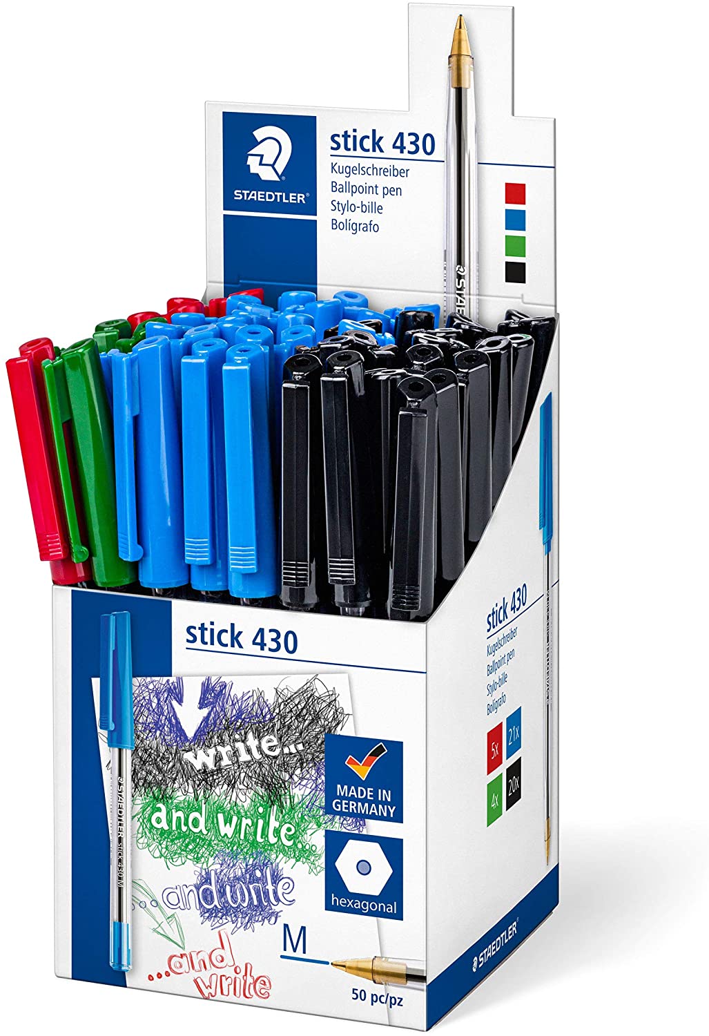 LOT de 50 Staedtler Stick 430 stylos bille
