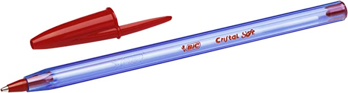 Bic Lot de 50 Stylos Cristal Soft Rouge 1,2mm