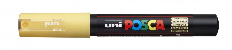 LOT de 6 Posca PC-1M Marqueur peinture - Pointe conique polyester 0,7 mm - Encre à base d'eau - Résistant à la lumière - Non permanent - Couleur jaune paille