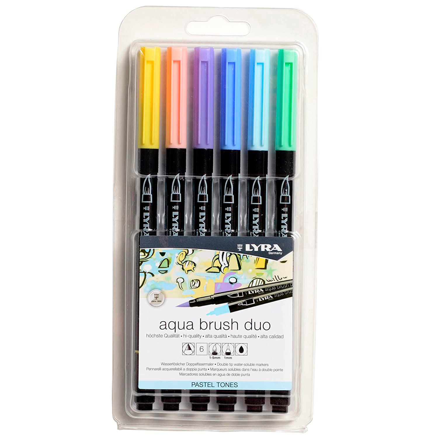 ✓ Lyra Aqua Brush Duo Lot de 6 feutres pinceaux couleur Surtido