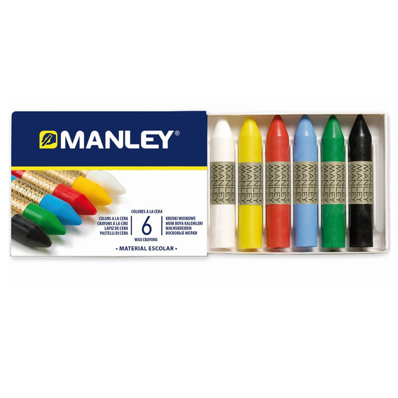 Manley Lot de 6 lignes de cire douce - Idéal pour des techniques et des applications variées - Large gamme de couleurs - Couleurs assorties