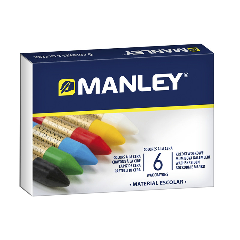 Manley Lot de 6 lignes de cire douce - Idéal pour des techniques et des applications variées - Large gamme de couleurs - Couleurs assorties