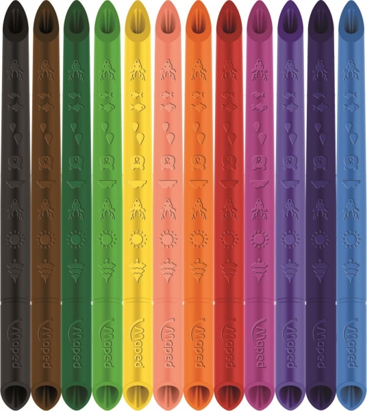 Maped Color'Peps Infinity Pack de 12 Crayons de Couleur Longue Tenue - Entièrement en Mine - Couleurs Assorties