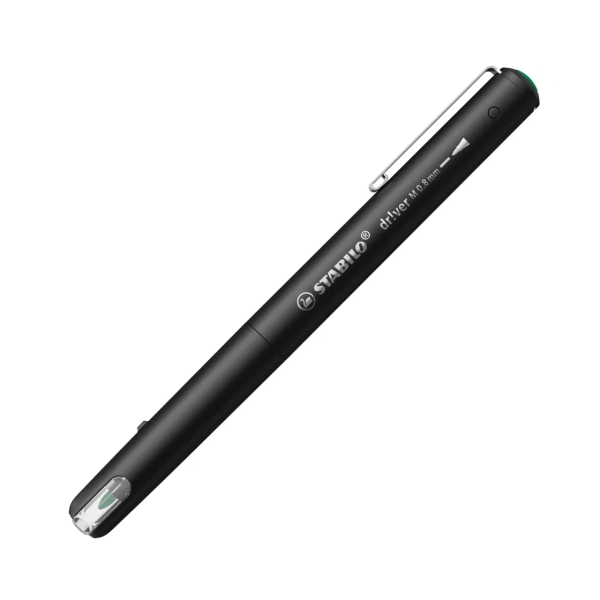 Marqueur Stabilo Dr!ver pointe moyenne 0,8 mm - Encre à base d'eau, inodore et anti-bavures - Fabriqué avec 94 % de bioplastique - Vert