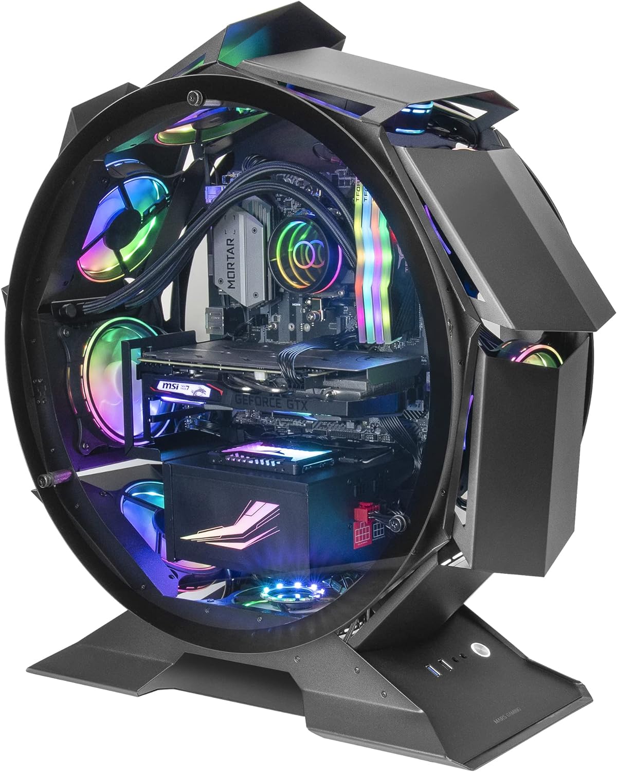 Mars Gaming Boîtier PC MCORB Micro-ATX avec ventilateurs 120 mm - Double fenêtre en verre trempé - Espace pour refroidisseurs de processeur jusqu'à 180 mm - Gestion efficace des câbles - Couleur noire