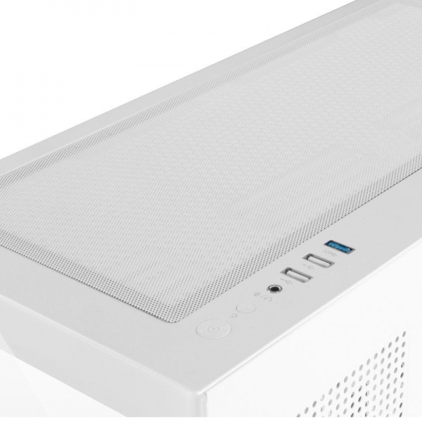 Mars Gaming MC-SET Boîtier Semi-Tour Gaming - Double Verre Trempé - AirTech Mesh - Double Chambre - Support Refroidissement Liquide - Connectivité Avancée - Couleur Blanc